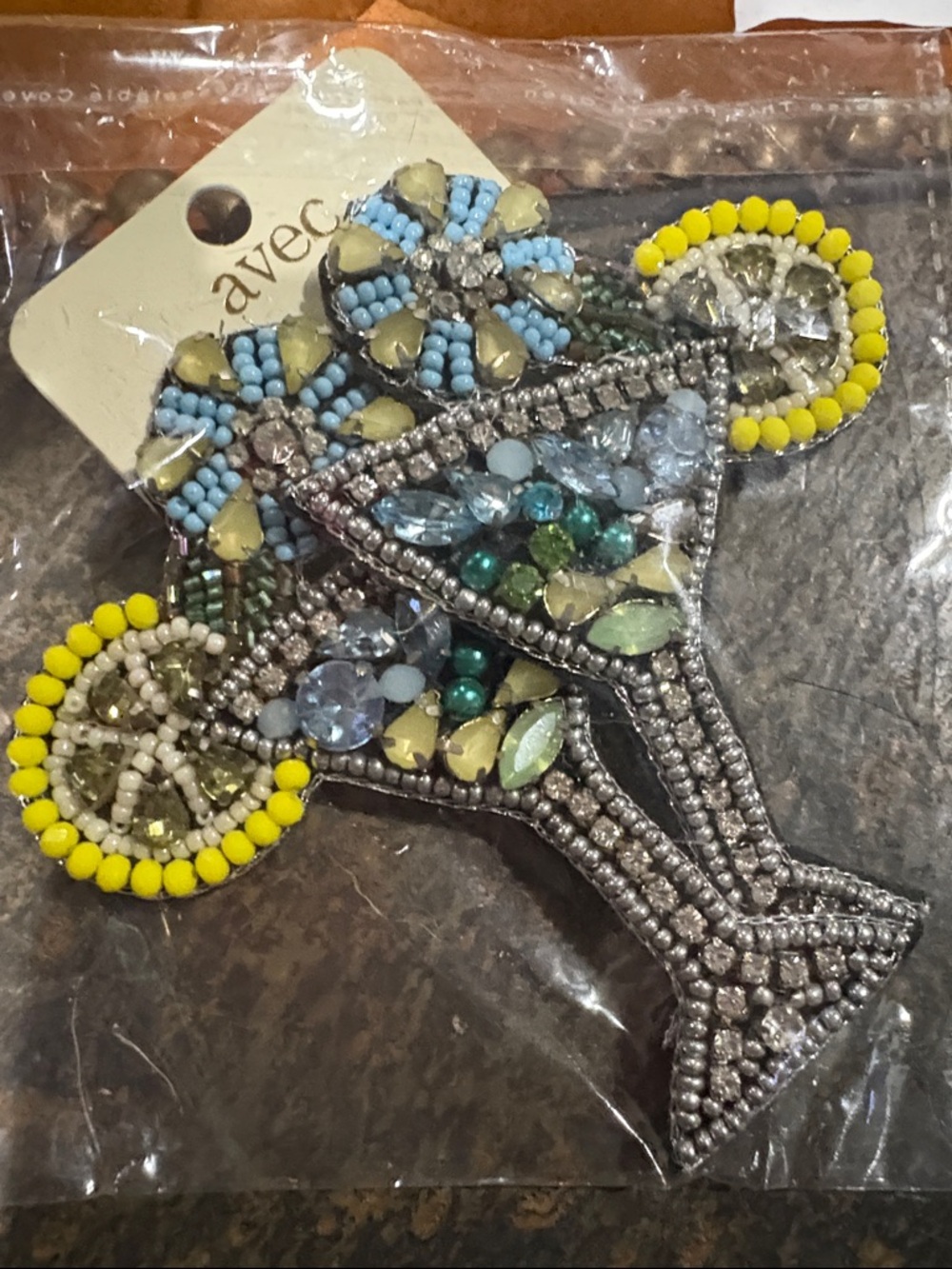 Avec Embellished Beaded Cocktail Earrings- Multicolor NWT sealed